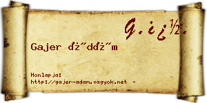 Gajer Ádám névjegykártya